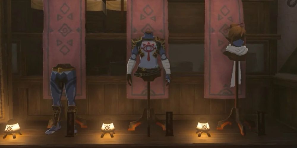 The stealth suit on display in The Legend of Zelda: Tears of the Kingdom the video game