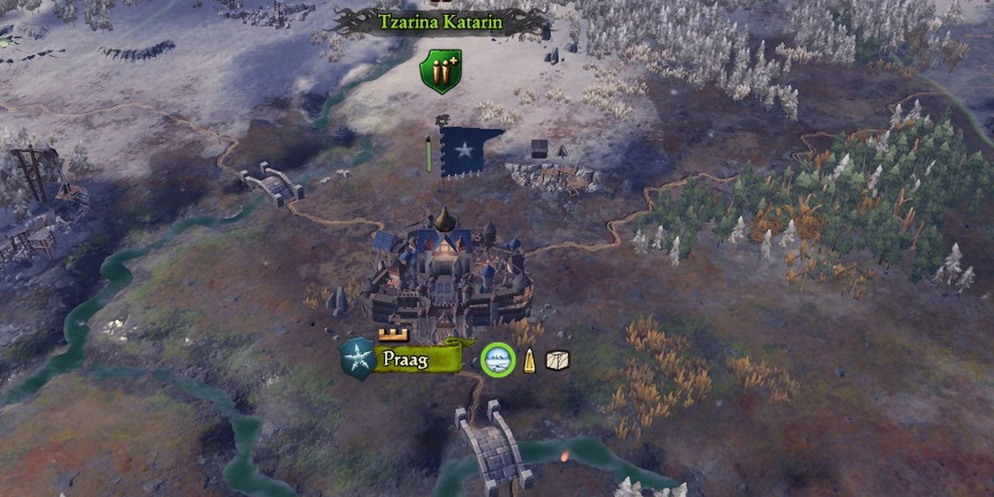 Total War: Warhammer 3 - Praag Settlement As It Appears On The Game Map