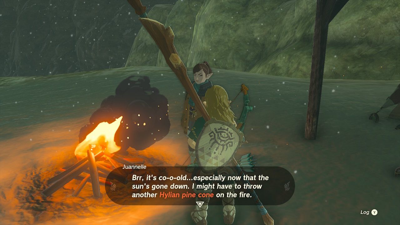 Traveler Gives Hint To Link About Using Pine Cones To Reach Rito Village  In Tears Of The Kingdom