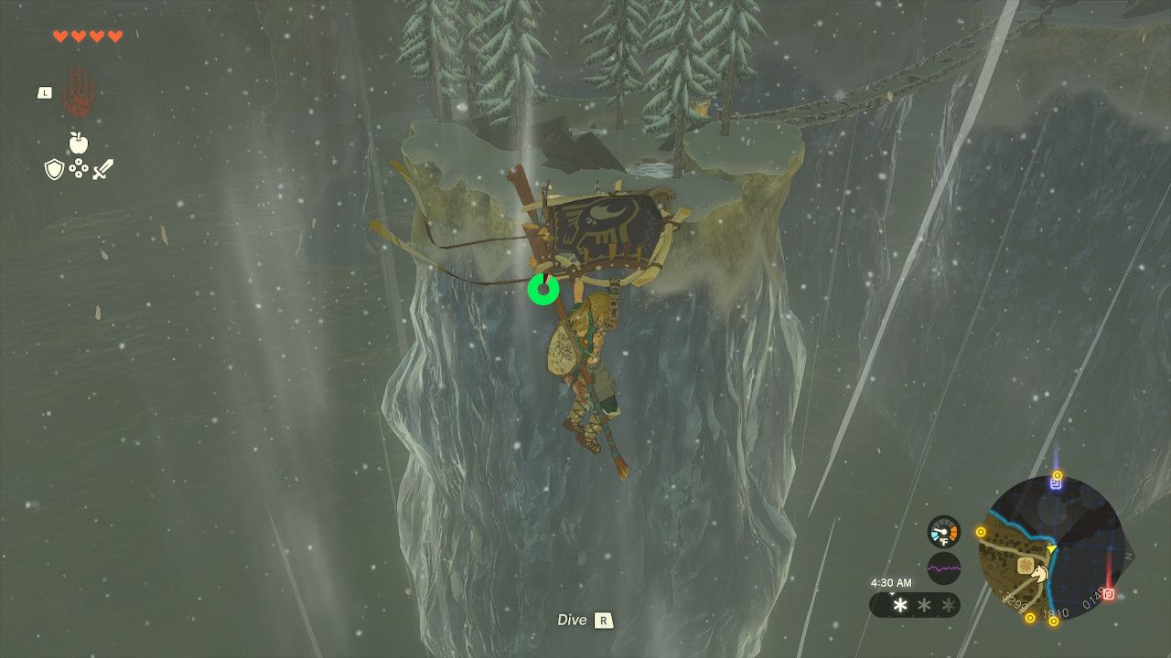Link Glides Across Canyon Broken Bridge To Rito Village In Tears Of The Kingdom