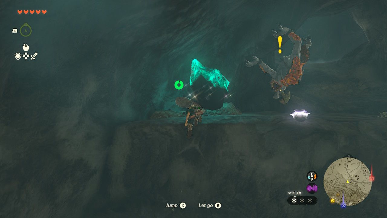 Link Climbs Up Wall Just As Horriblin Notices Him In Tears Of The Kingdom