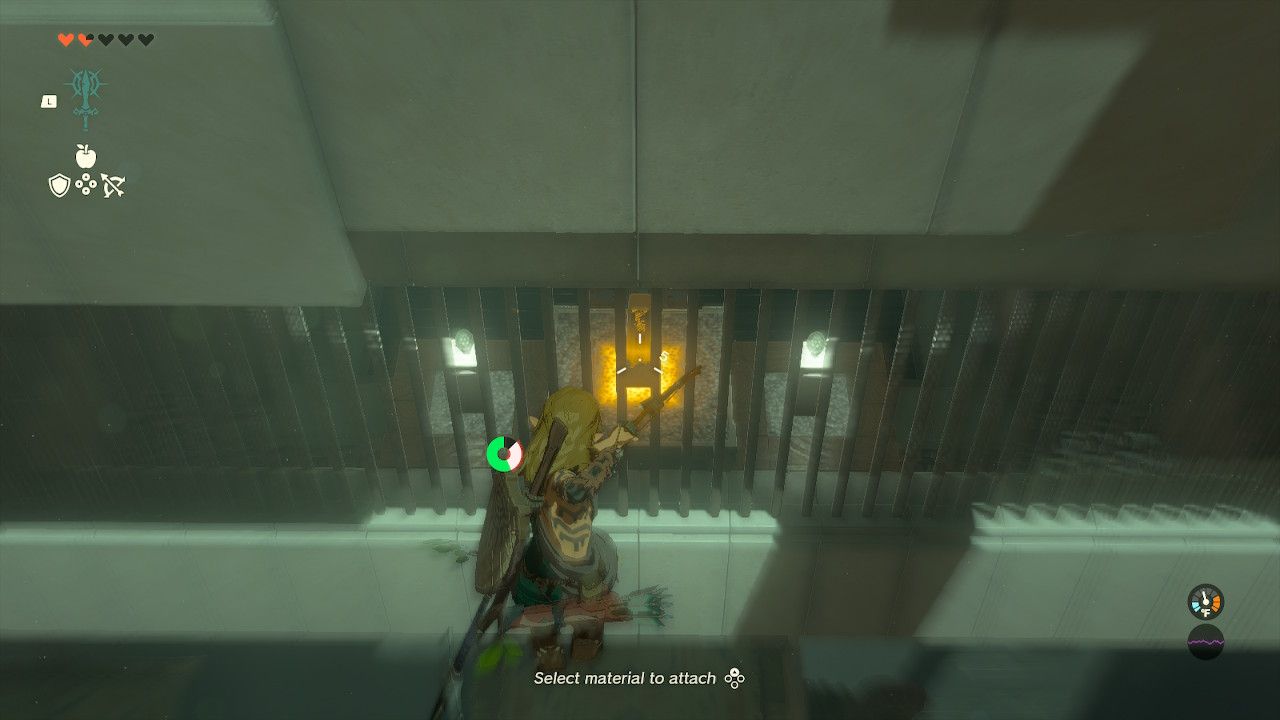 Link Draws Bow Midair And Shoots Orange Switch To Open Gate Mayaumekis In Tears Of The Kingdom