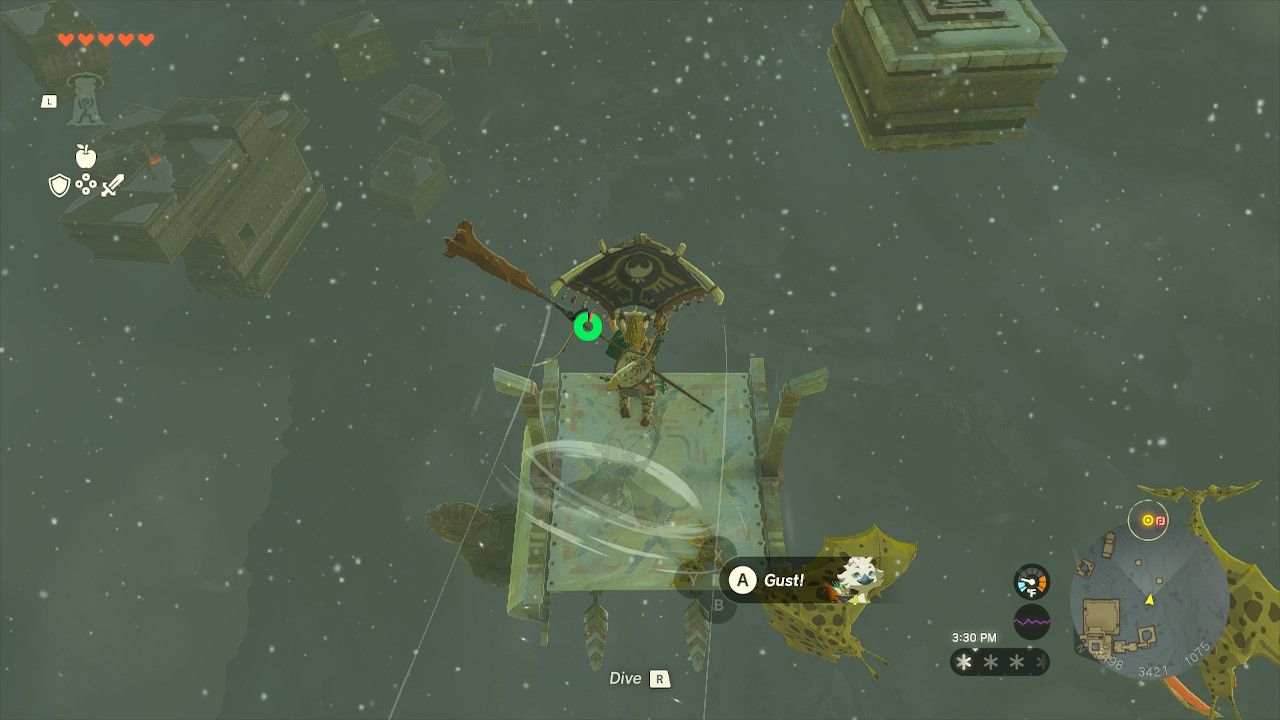 Link Falls Onto Ship Sail Near Flying Aerocuda Enemies In Tears Of The Kingdom