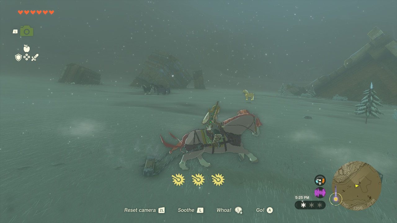 Chitto The Horse And Link Find Golden Horse In Herd In Tabantha Snowfield In Tears of the Kingdom