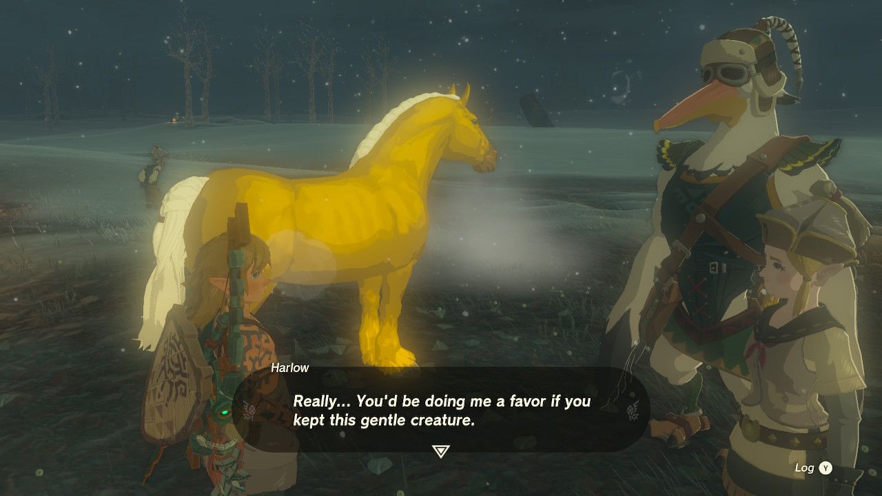 Harlow Tells Link To Take Care Of Zelda's Golden Horse After Return In Tears of the Kingdom