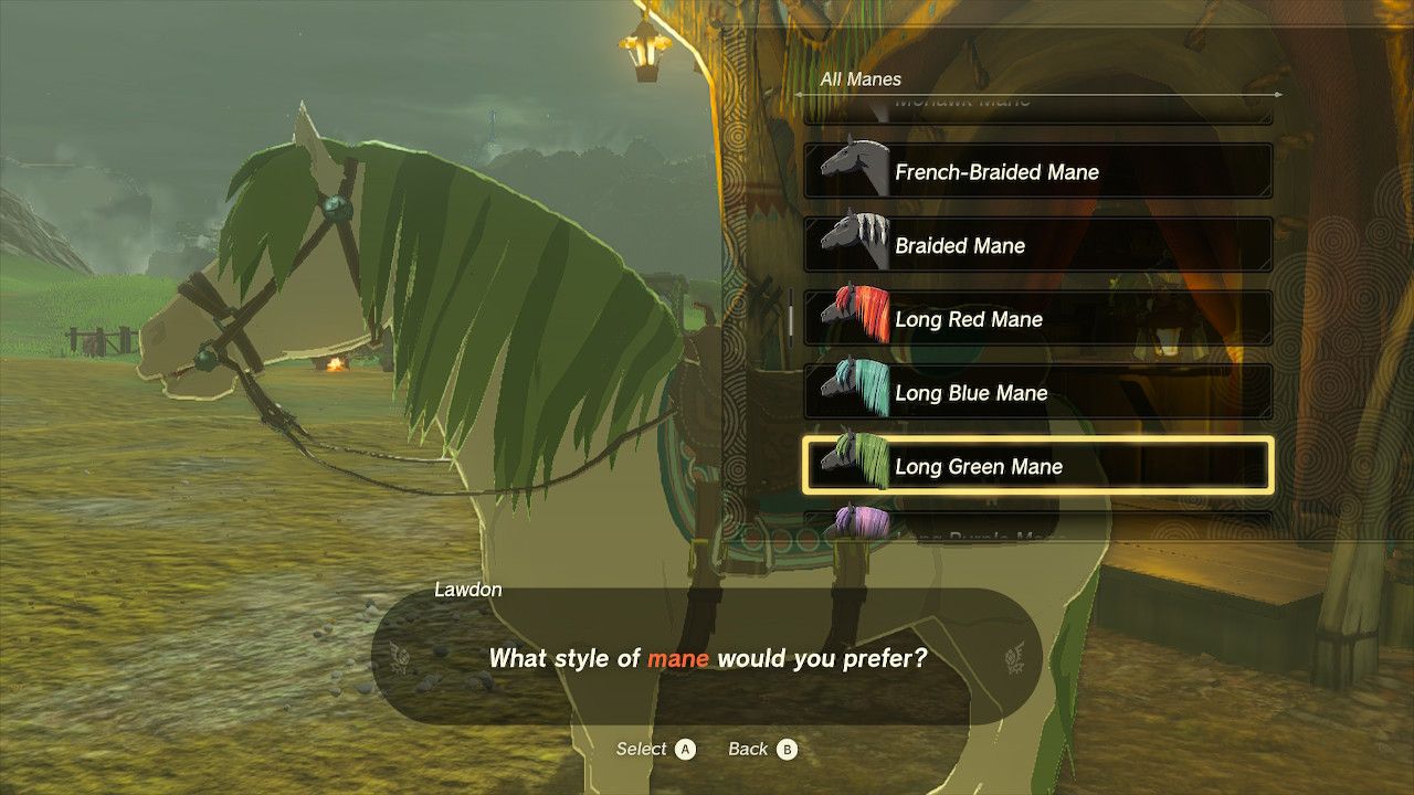 White Horse With Long Green Mane