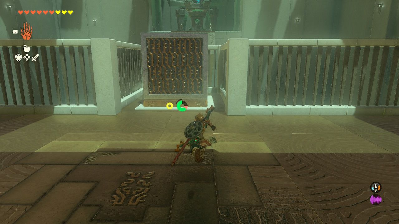 Link Places The Metal Box On Launch Platform In The Legend of Zelda Tears of the Kingdom