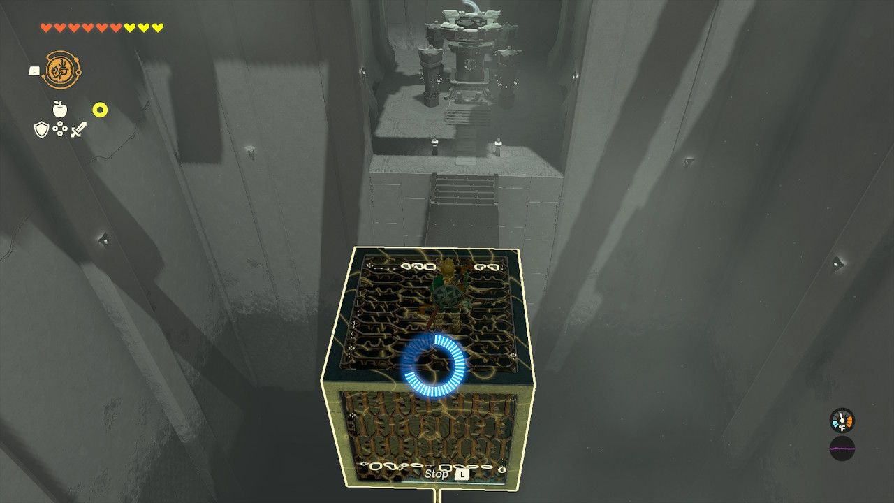 Link Uses Recall On Launched Box And Rides Far Above Shrine End In The Legend of Zelda Tears of the Kingdom
