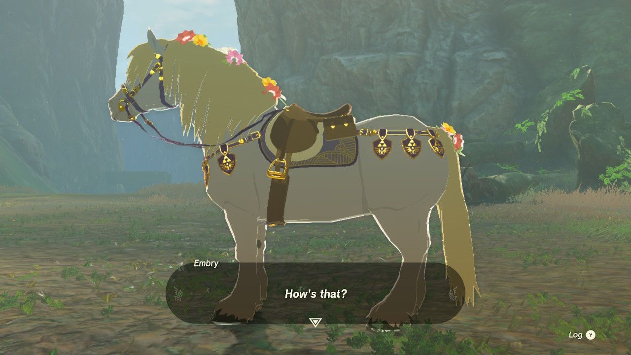 White Horse Wears Full Royal Tack Equipment