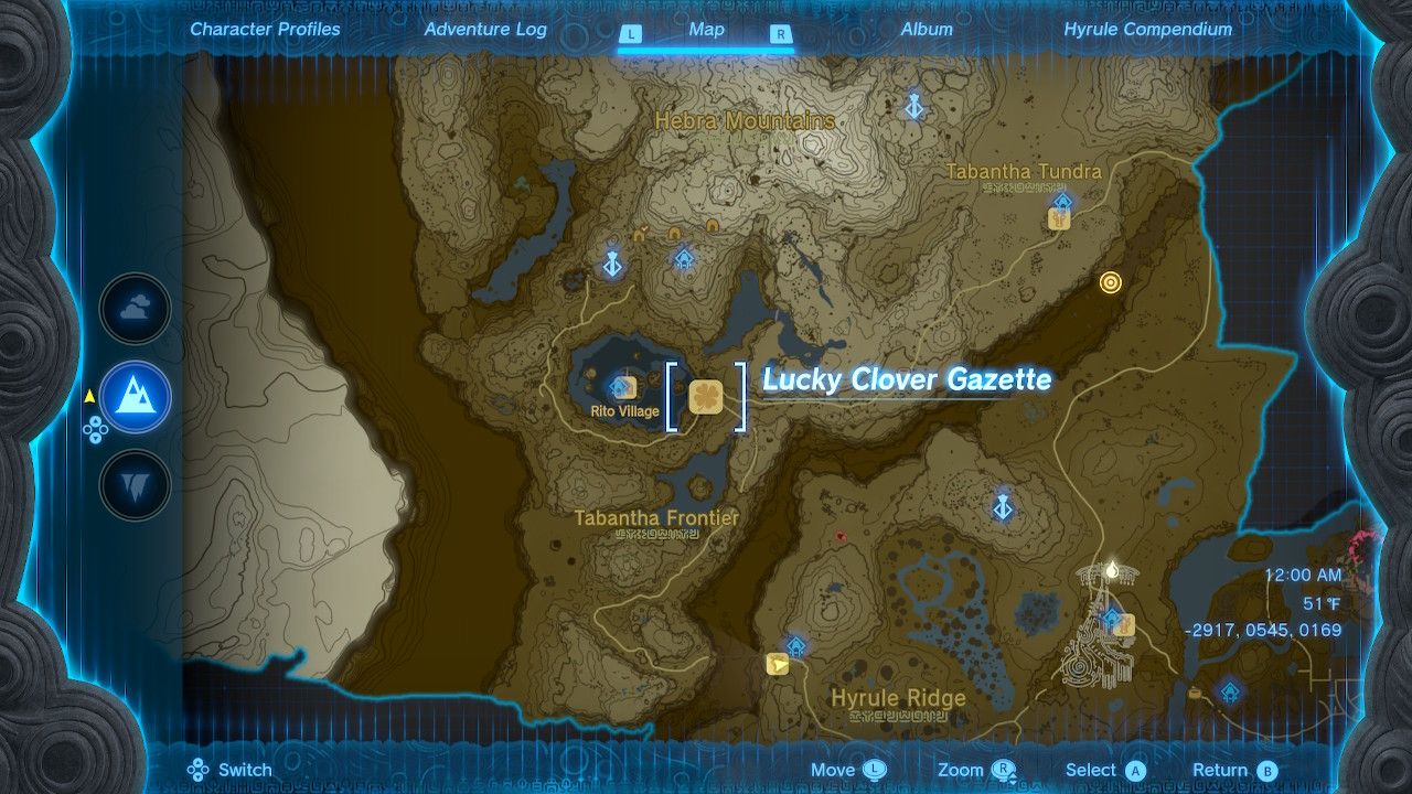 Lucky Clover Gazette Map Location In Tears Of The Kingdom