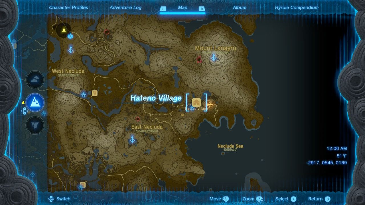 Hateno Village And Pasture Map Location