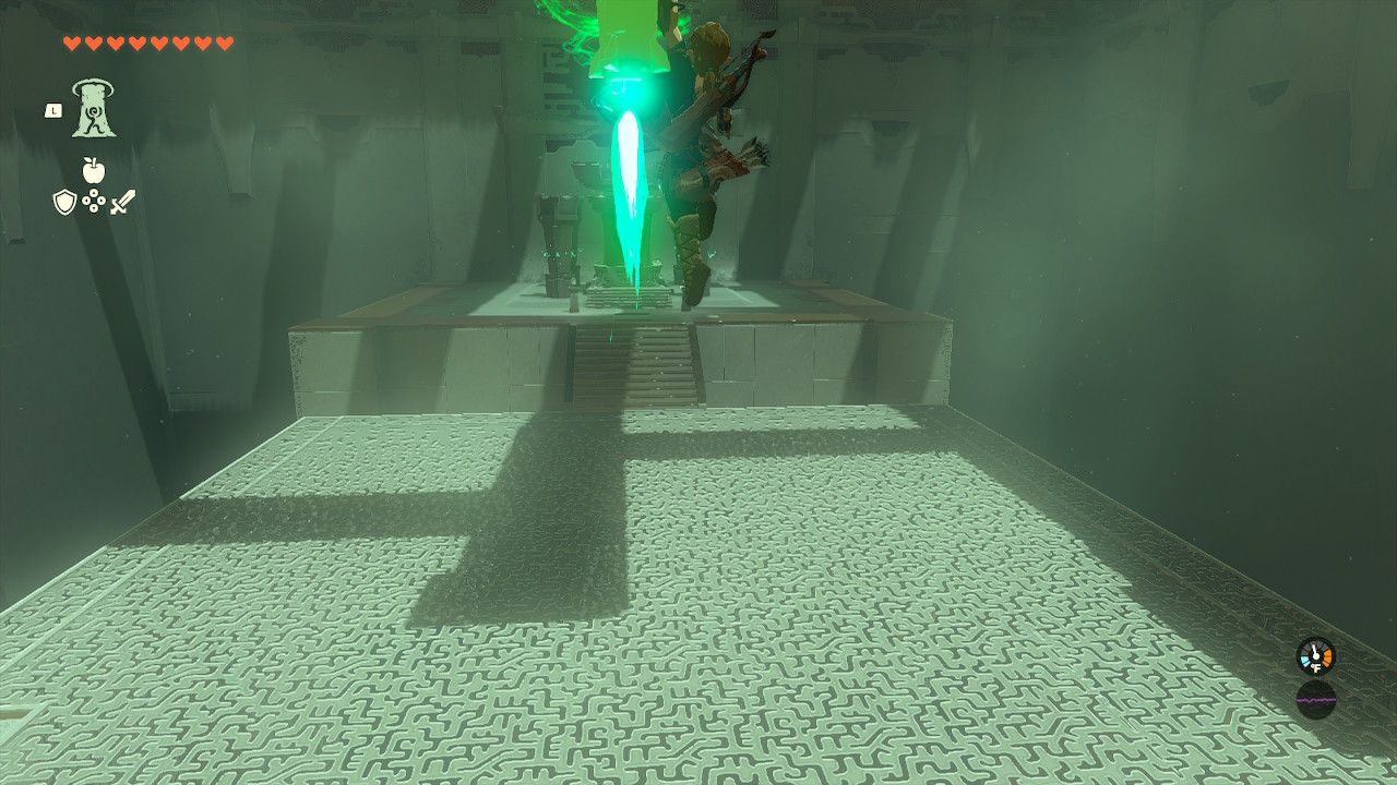 Link Skips Shrine With Rocket Shield As He Flies Over Box To The End In Tears of the Kingdom