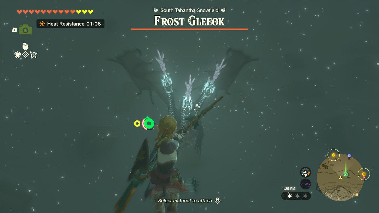 Link Prepares To Fire Arrow At Frost Gleeok's Head
