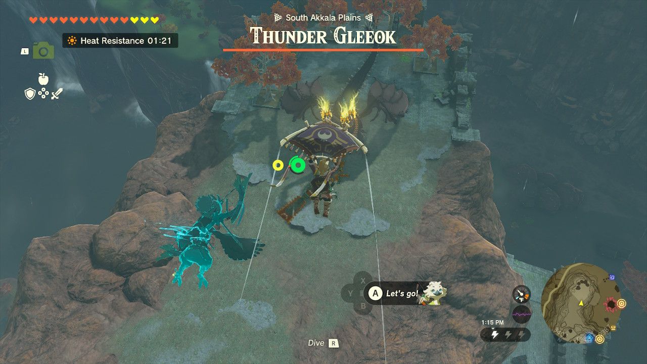 Link Sails Above Thunder Gleeok To Position For Arrows