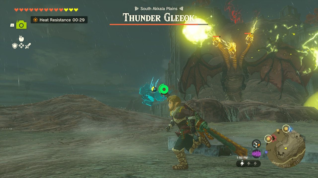 Link Runs From Thunder Gleeok's Thunder Attacks