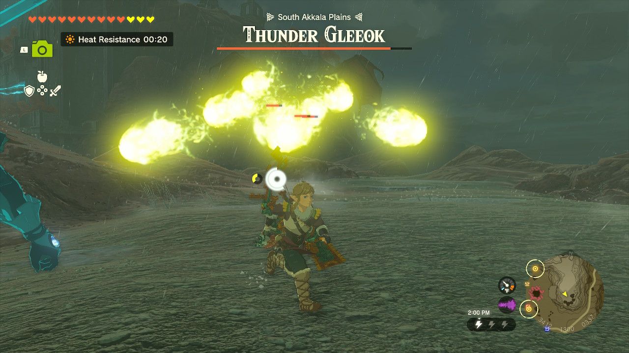Thunder Gleeok Fires Thunder Barrage At Link Running Away