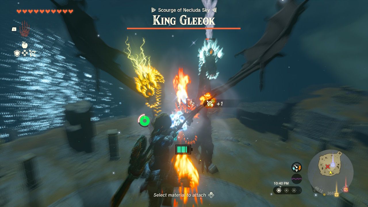 Link Fires Arrows At King Gleeok Upon Approach While Falling