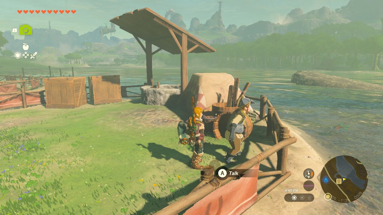 Link Finds Gotter Inside Animal Pen Facing Bridge In The Legend Of Zelda: Tears Of The Kingdom