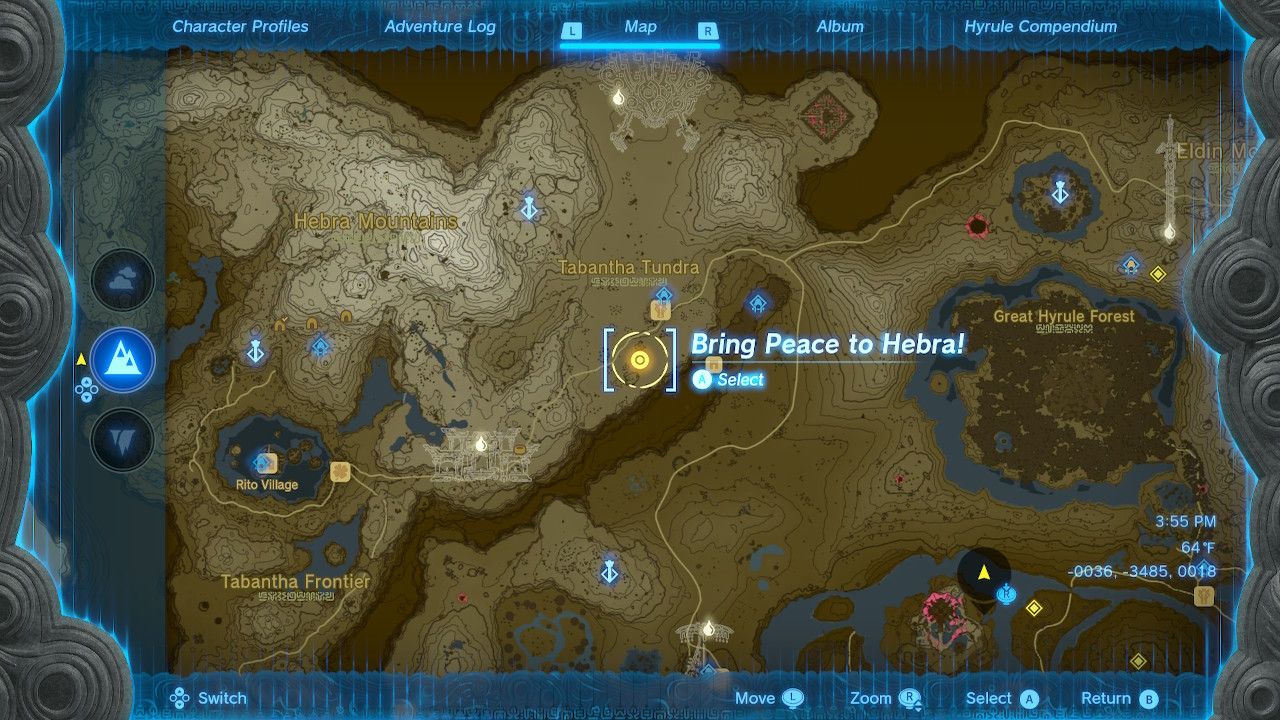 Bring Peace To Hebra Quest Map Marker