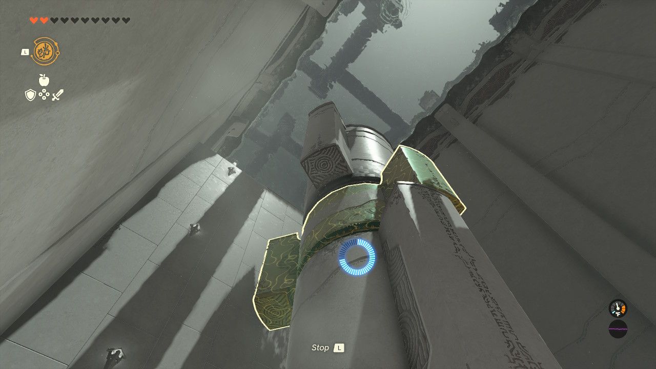 Link Uses Recall To Align Spinning Pillar Sections In The Legend of Zelda Tears of the Kingdom