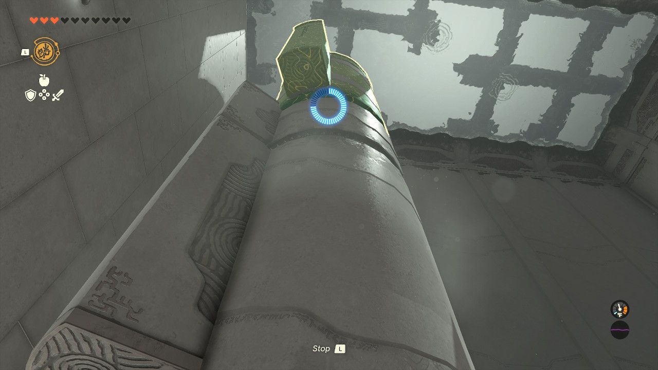 Link Uses Recall On Top Section To Align All Three Pillar Sections In The Legend of Zelda Tears of the Kingdom