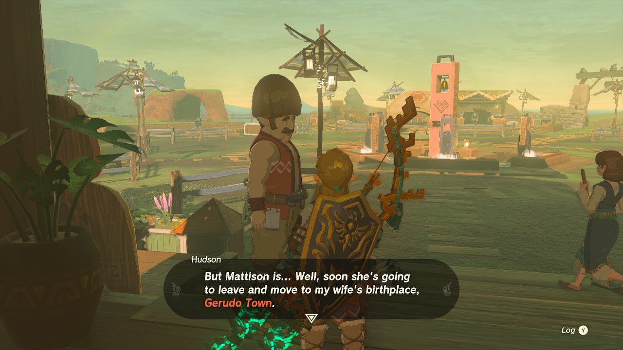 Hudson Talks To Link About Gerudo Town In The Legend of Zelda Tears of the Kingdom