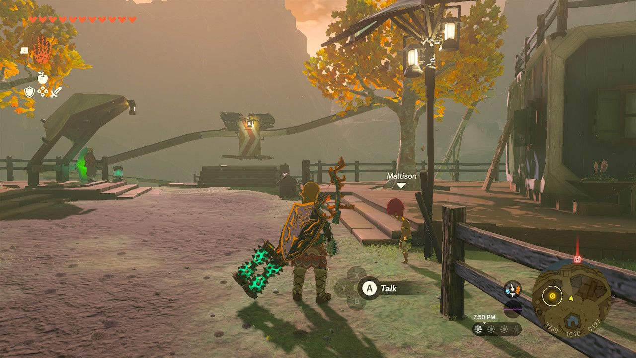 Link Approaches Mattison And Mine Cart To Hudson Construction Yard In The Legend of Zelda Tears of the Kingdom