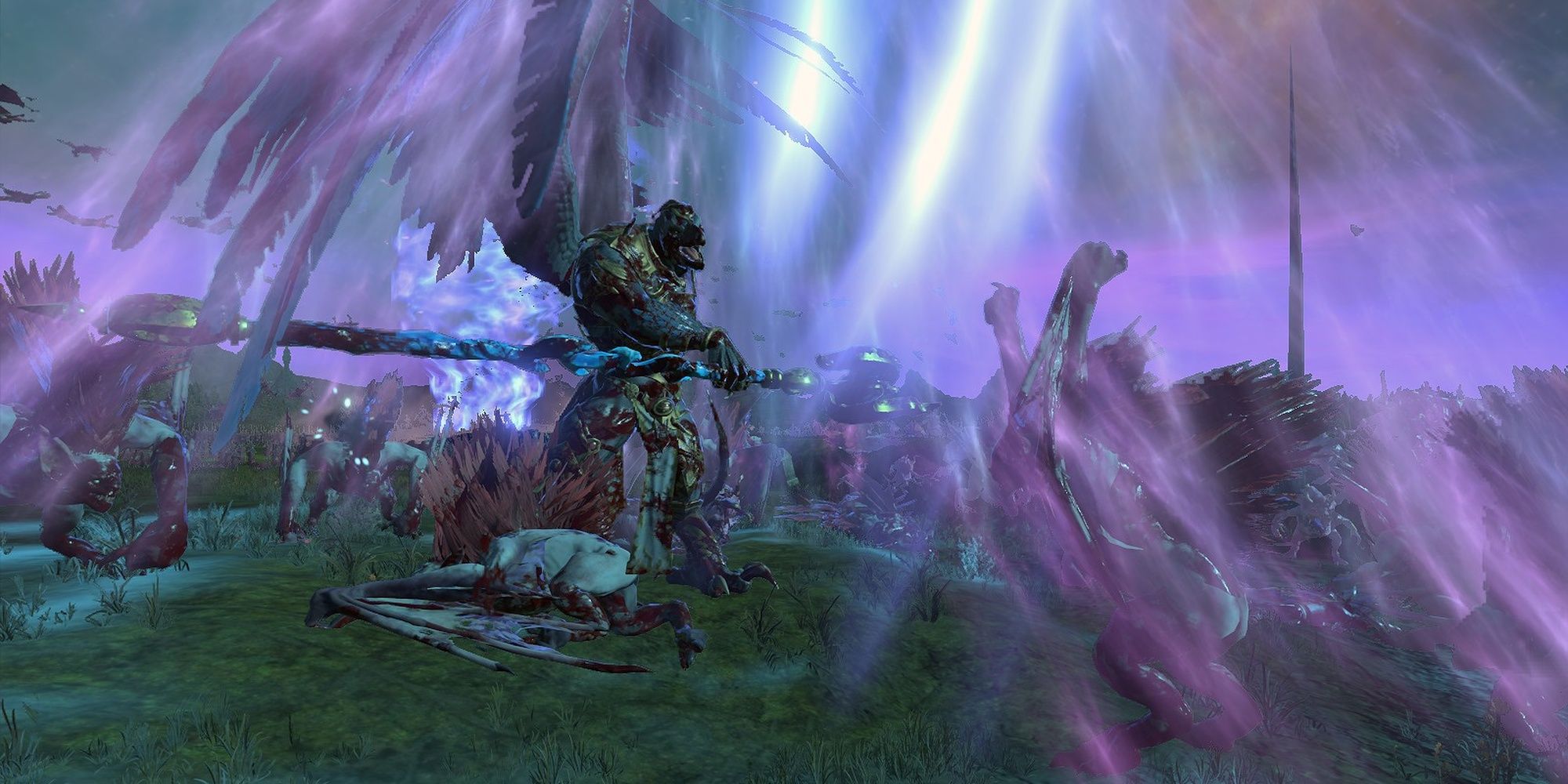 Total War: Warhammer 3 - The Demon Prince Of Tzeentch Fighting A Vargheist