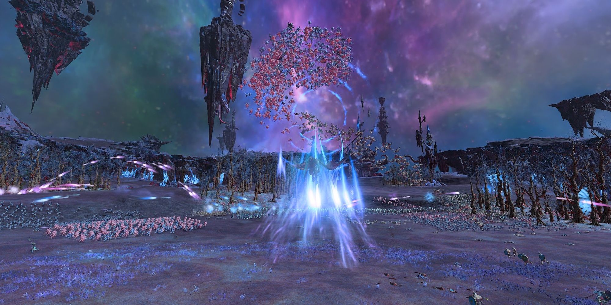 Total War: Warhammer 3 - Blue And Pink Horrors Stuck In A Tornado Spell