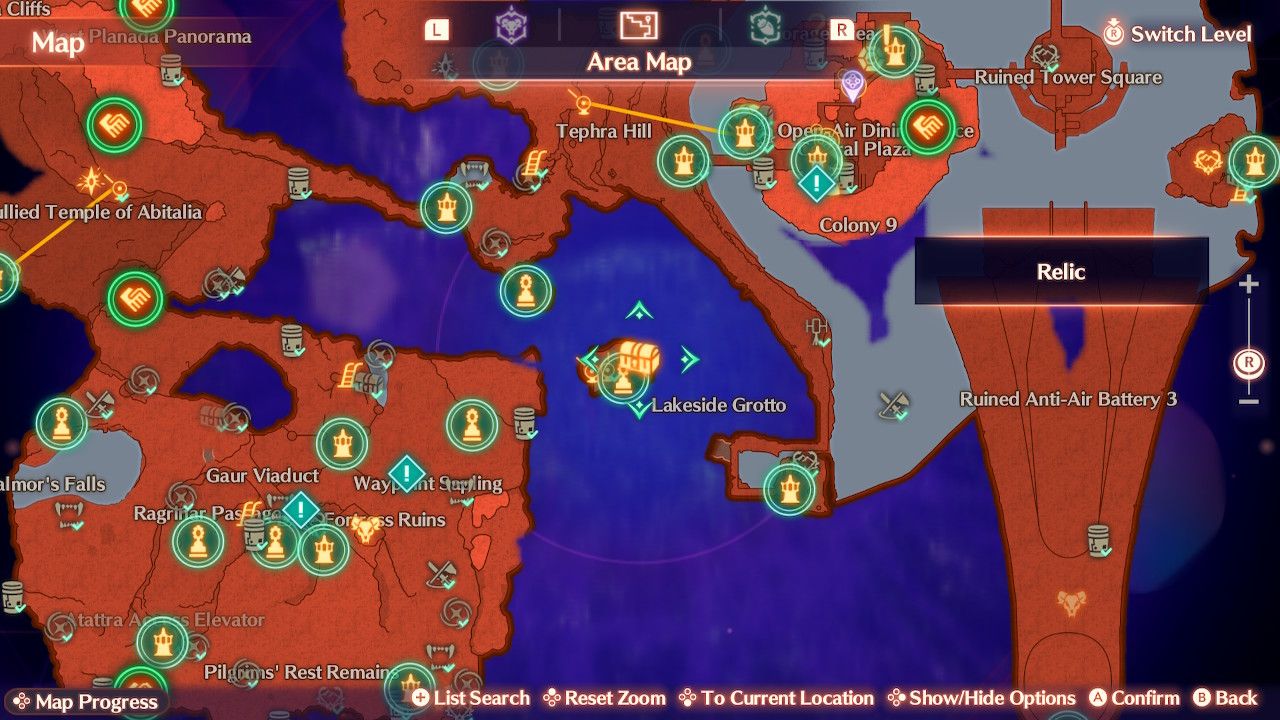 The map location for an Affinity Growth Unlock Kit in Xenoblade Chronicles 3: Future Redeemed.