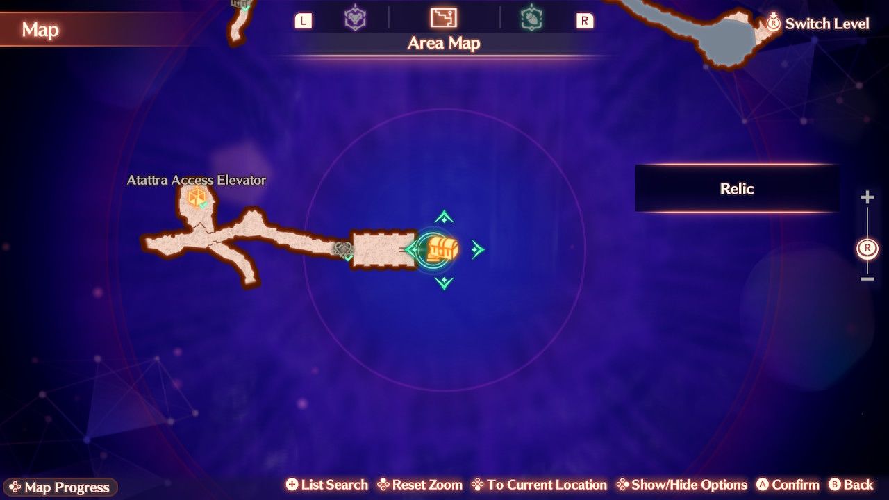 The map location for an Affinity Growth Unlock Kit in Xenoblade Chronicles 3: Future Redeemed.