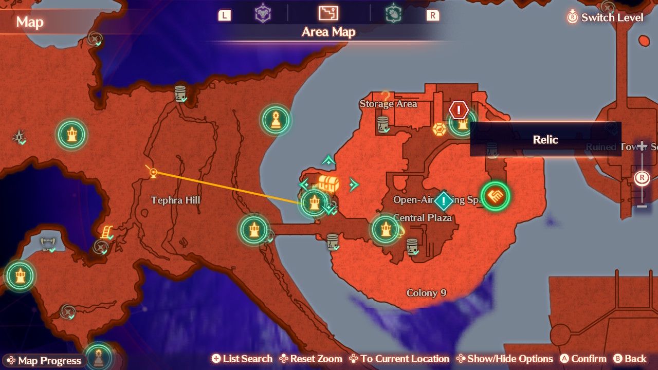 The map location for an Affinity Growth Unlock Kit in Xenoblade Chronicles 3: Future Redeemed.