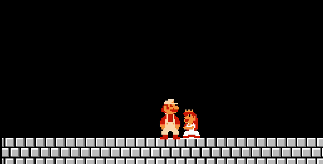 Princess Toadstool in the original Mario Bros.