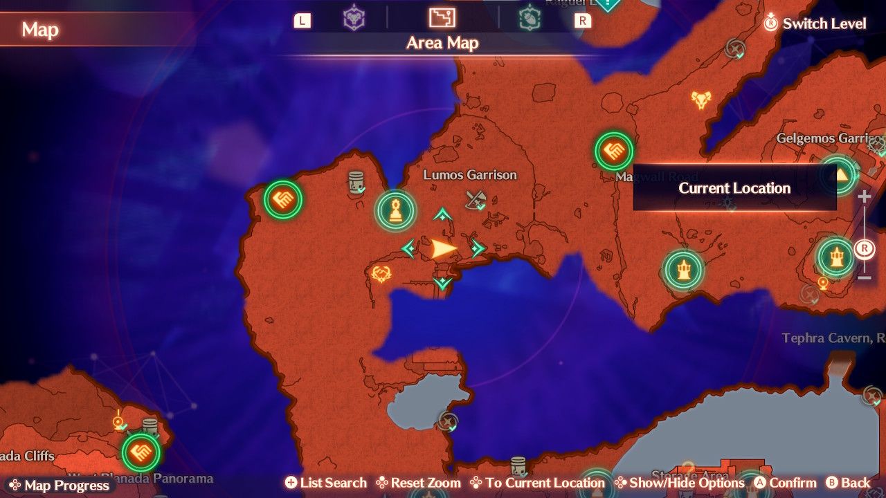 The map location for an Affinity Growth Unlock Kit in Xenoblade Chronicles 3: Future Redeemed.