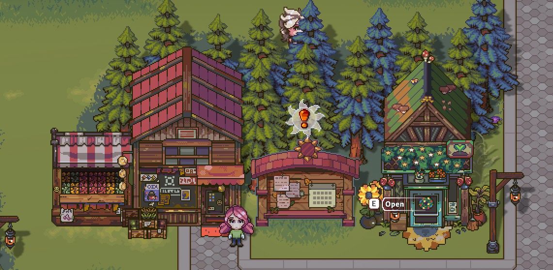 a sun haven farmer standing by the sun haven bulletin board at the general store and gardening store for how to complete all quests in sun haven