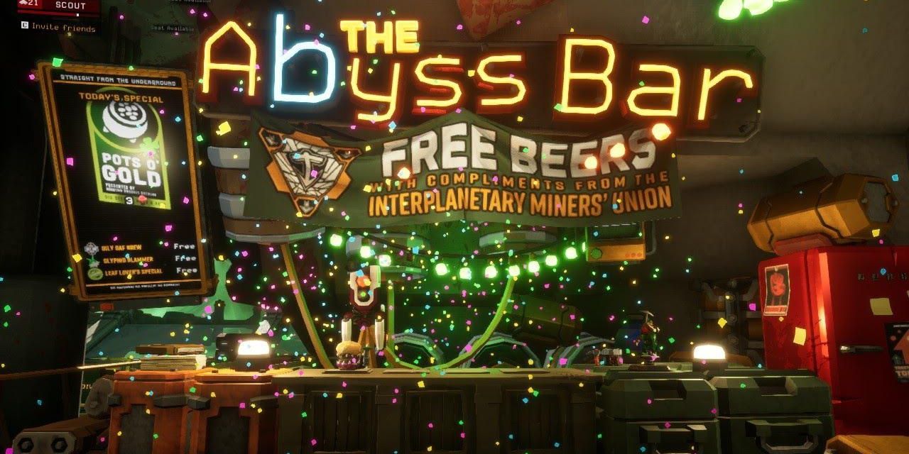 The Abyss bar, showered with confetti