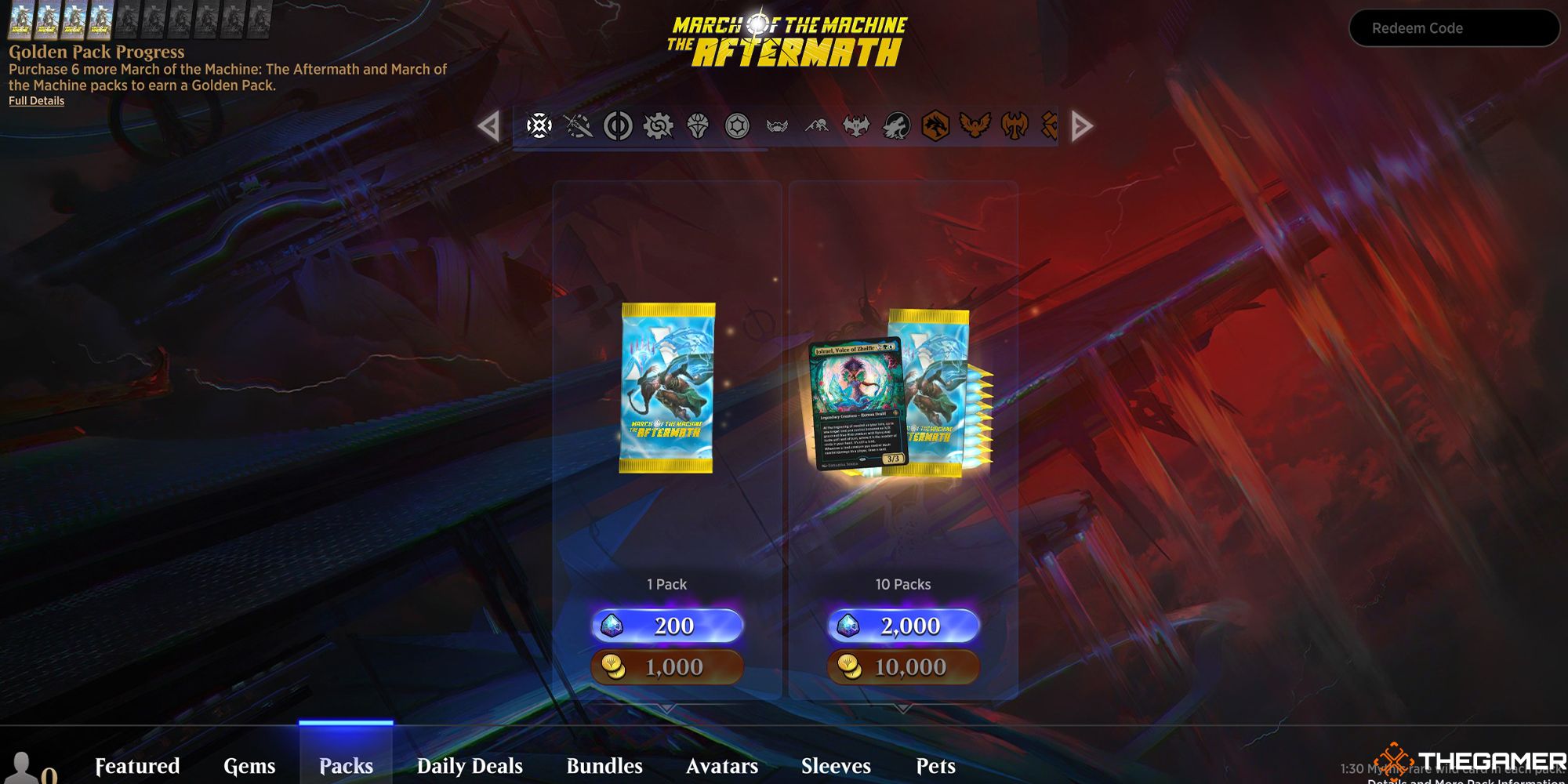 Buying MoM Aftermath packs on MTG Arena