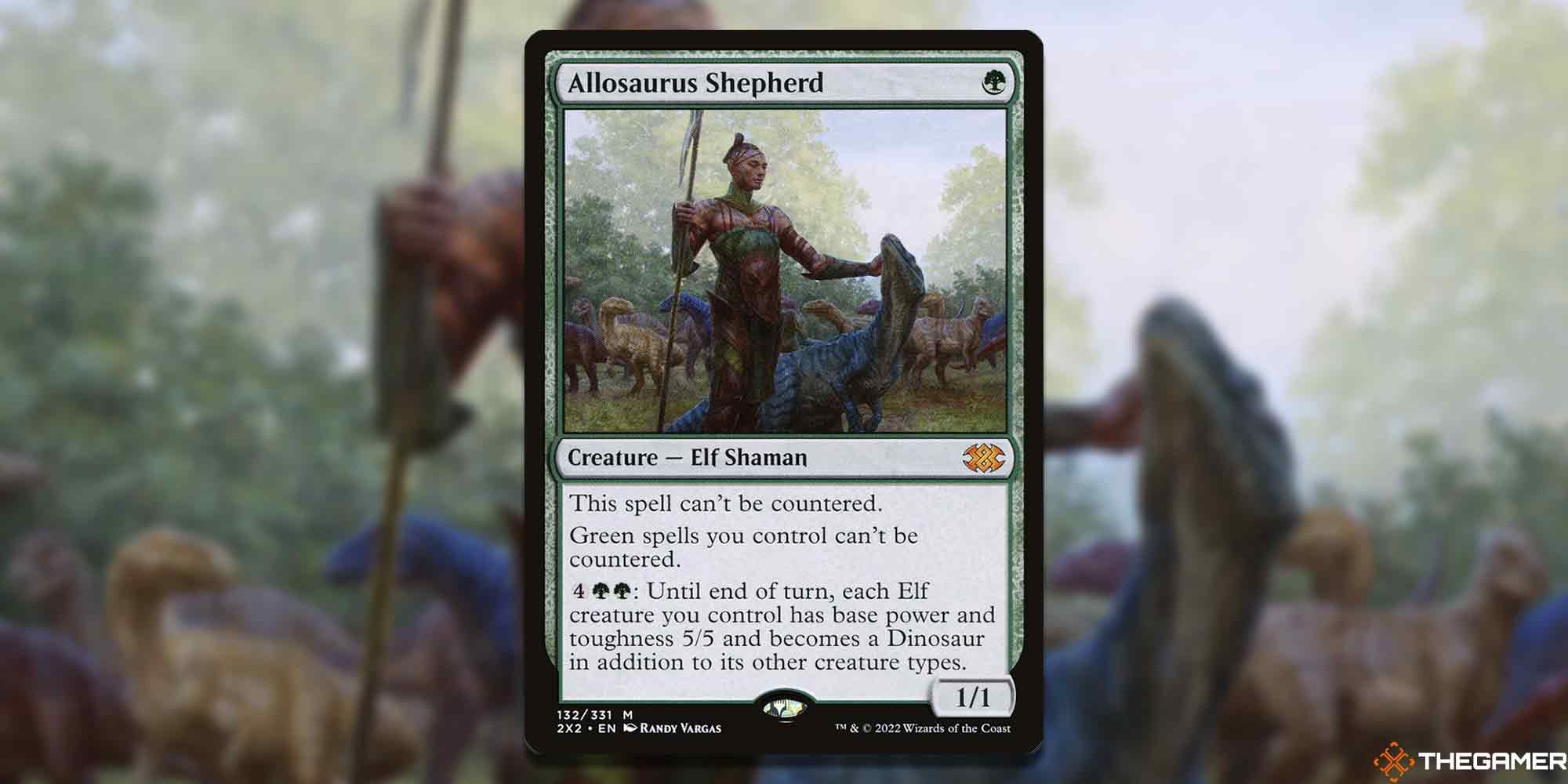 Allosaurus Shepard card from mtg