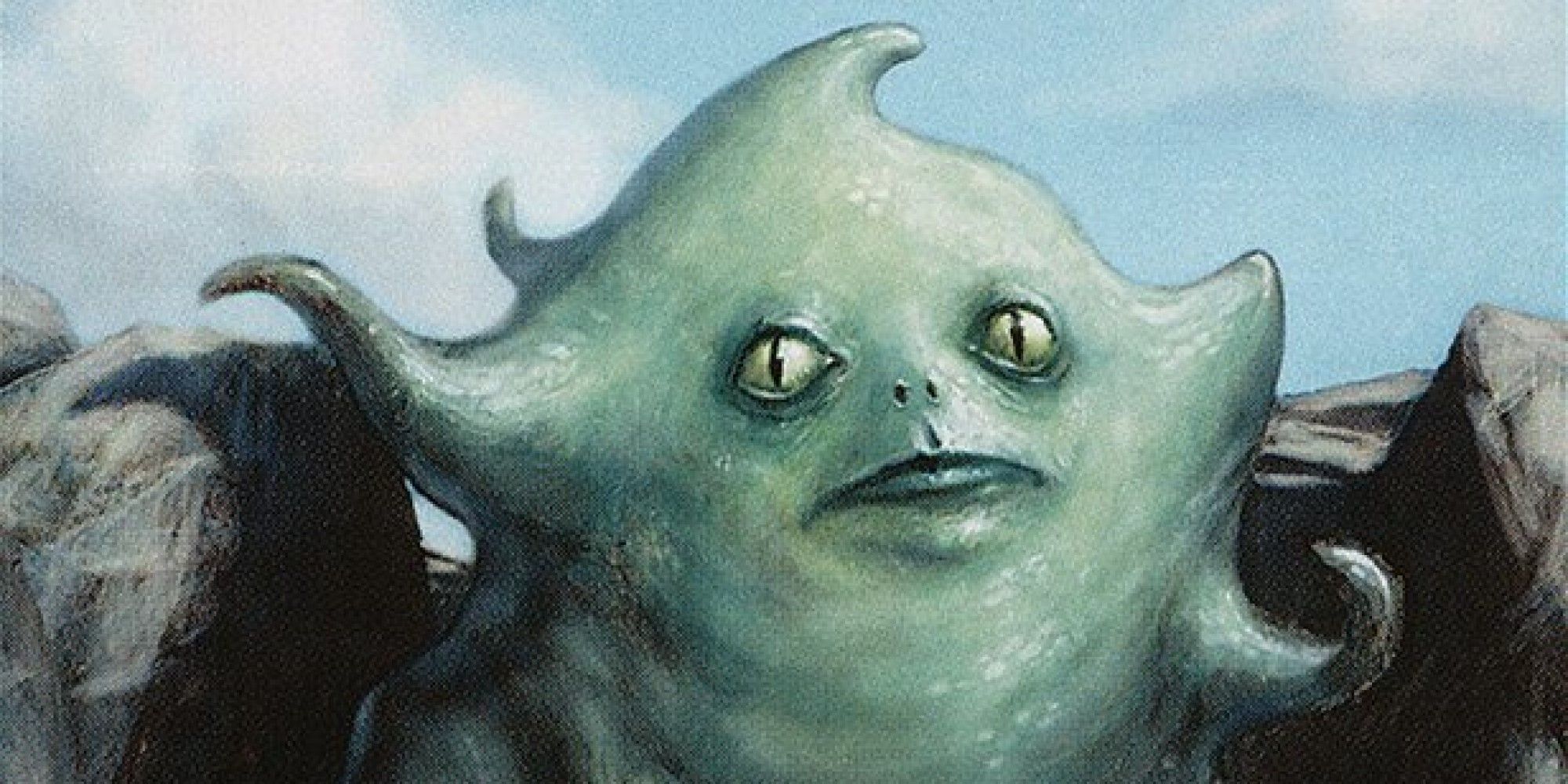 MTG A jelly-like creature sitting on some rocks