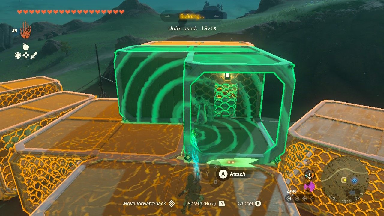 Attaching the foyer to the upper part of the indoor stairs in The Legend of Zelda Tears of the Kingdom
