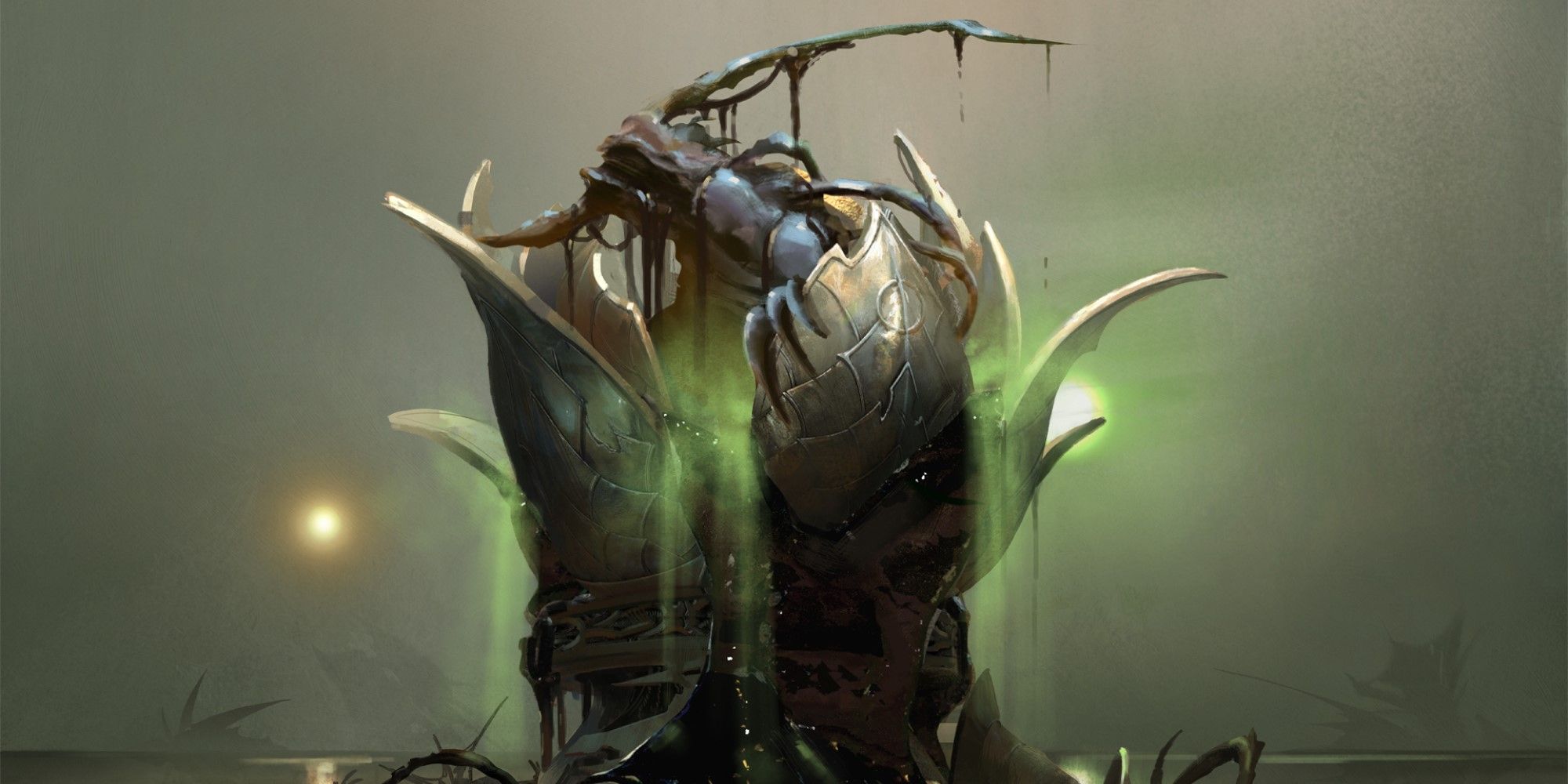 MTG A sword-wielding hand emerging from a metallic egg