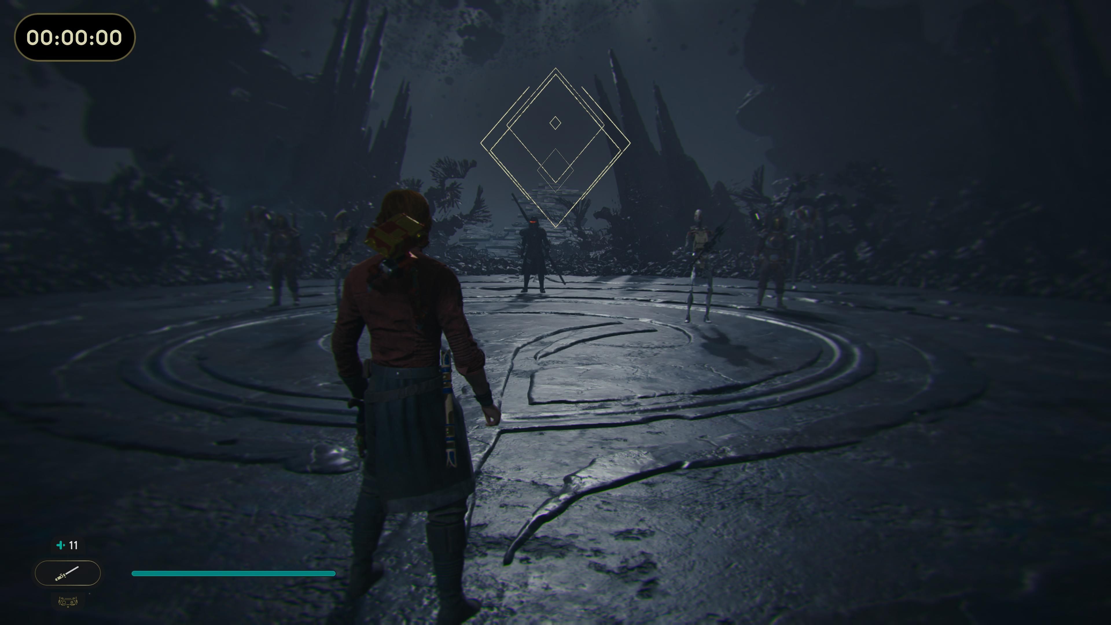 Cal facing B1 droids and Purge Trooper iN Jedi Survivor