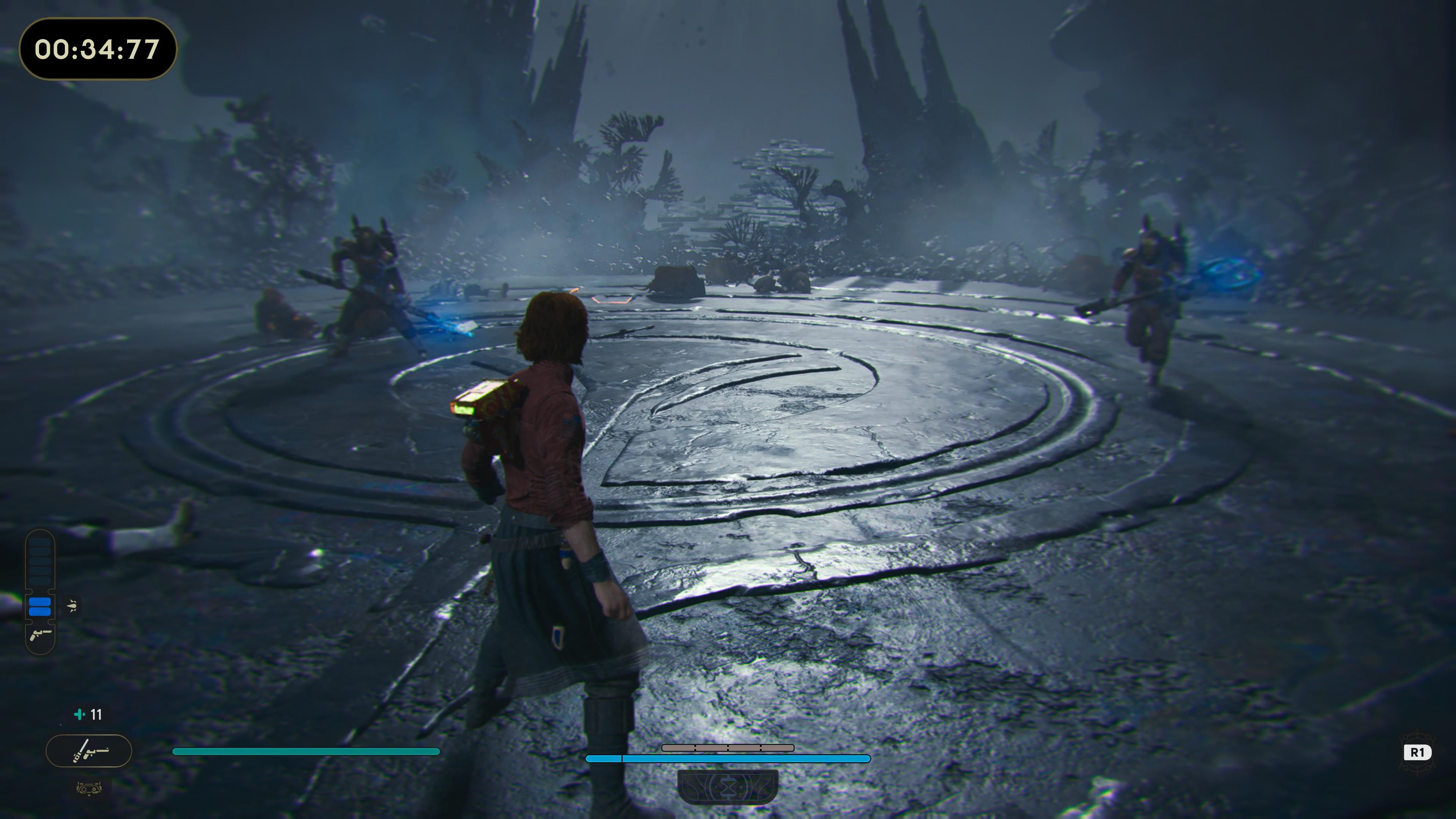 Cal fighting Bedlam Raiders in Jedi Survivor