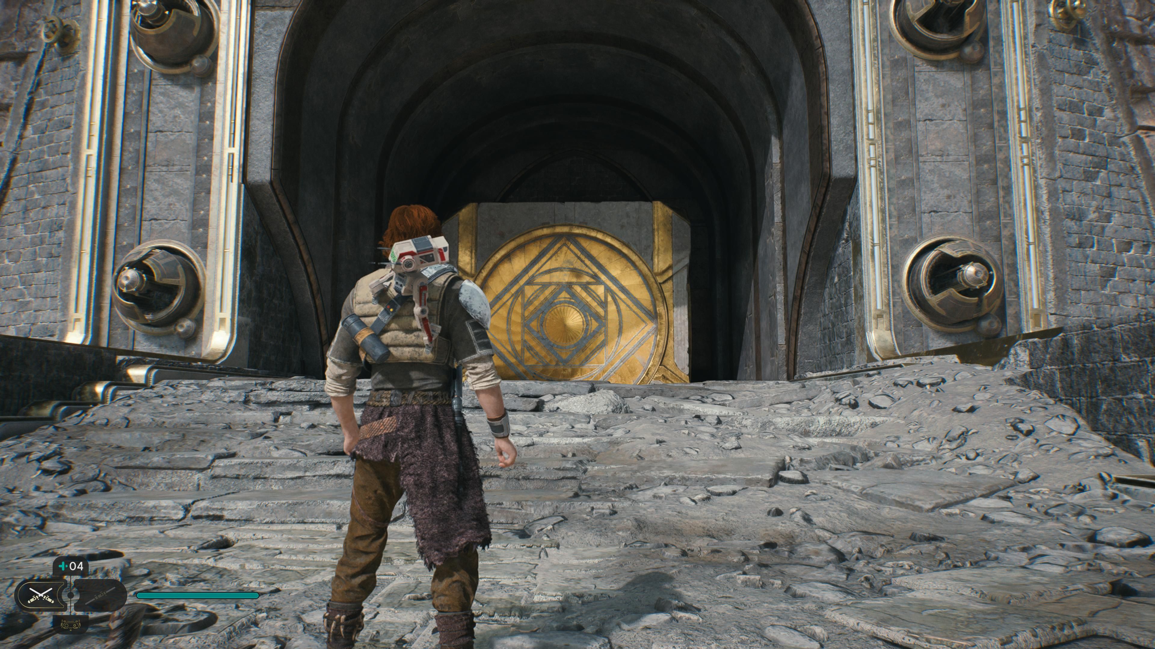 Cal in front of the Chamber of Clarity in Jedi Survivor