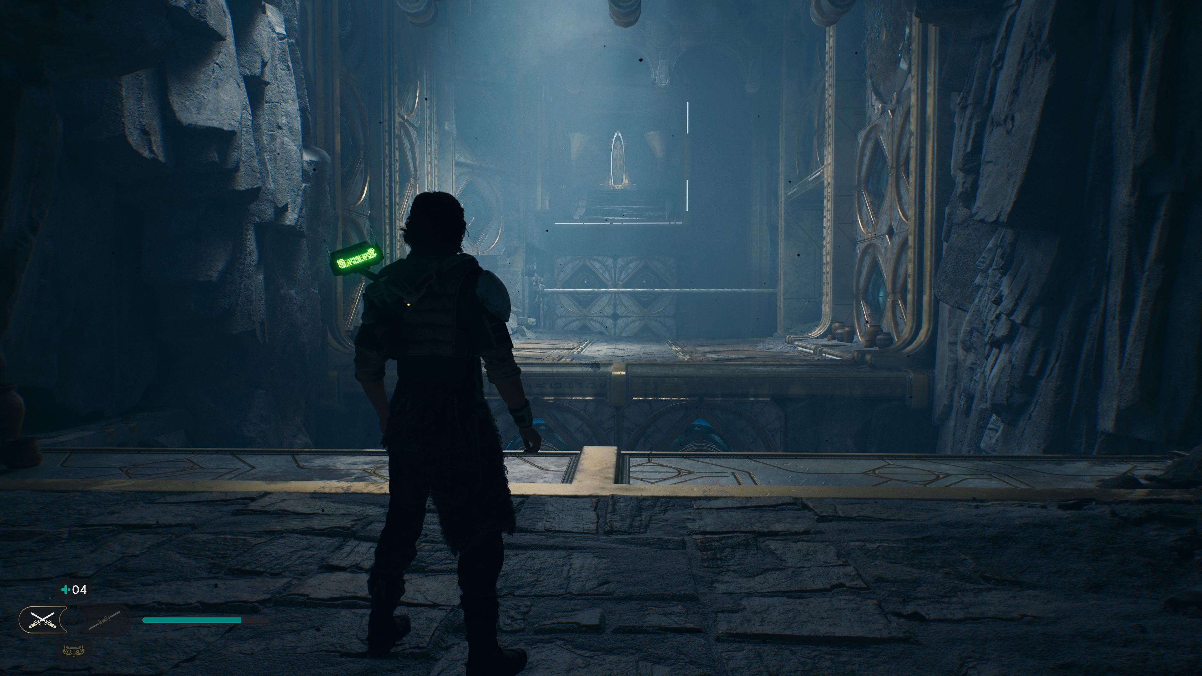 Cal standing in the main hall of the Chamber of Clarity in Jedi Survivor