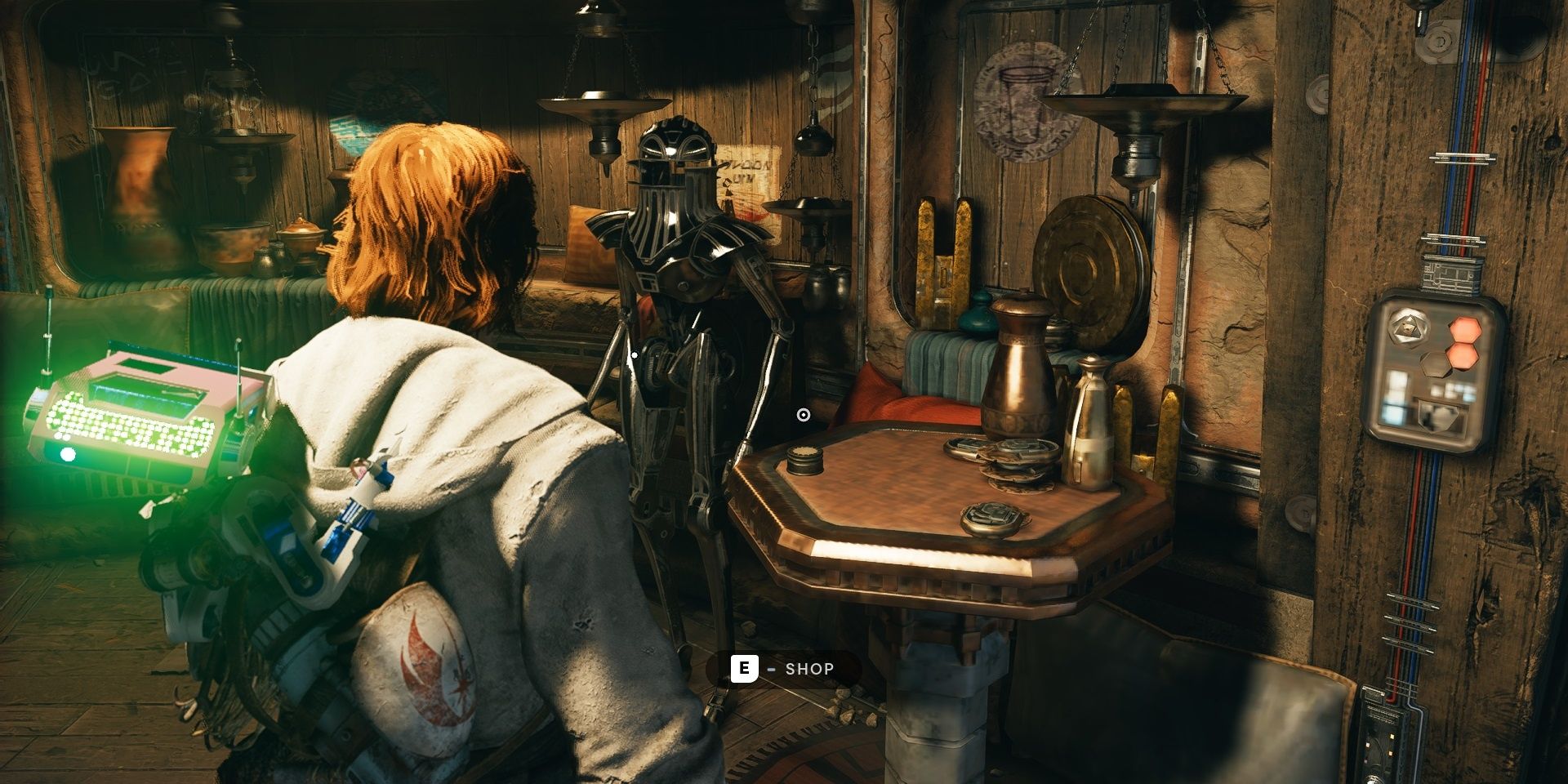 Cal talking to Zee in the Cantina in Jedi Surivor