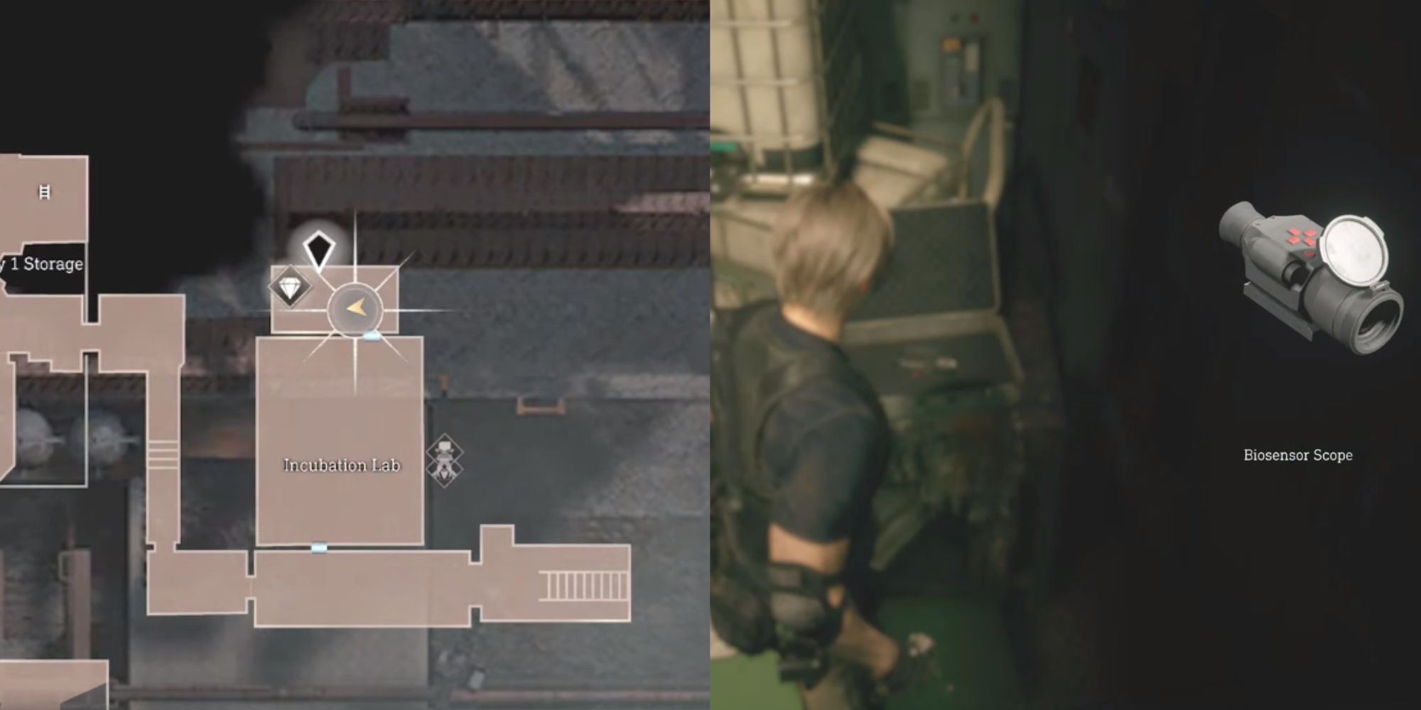 Split image showing the location of Biosensor Scope.