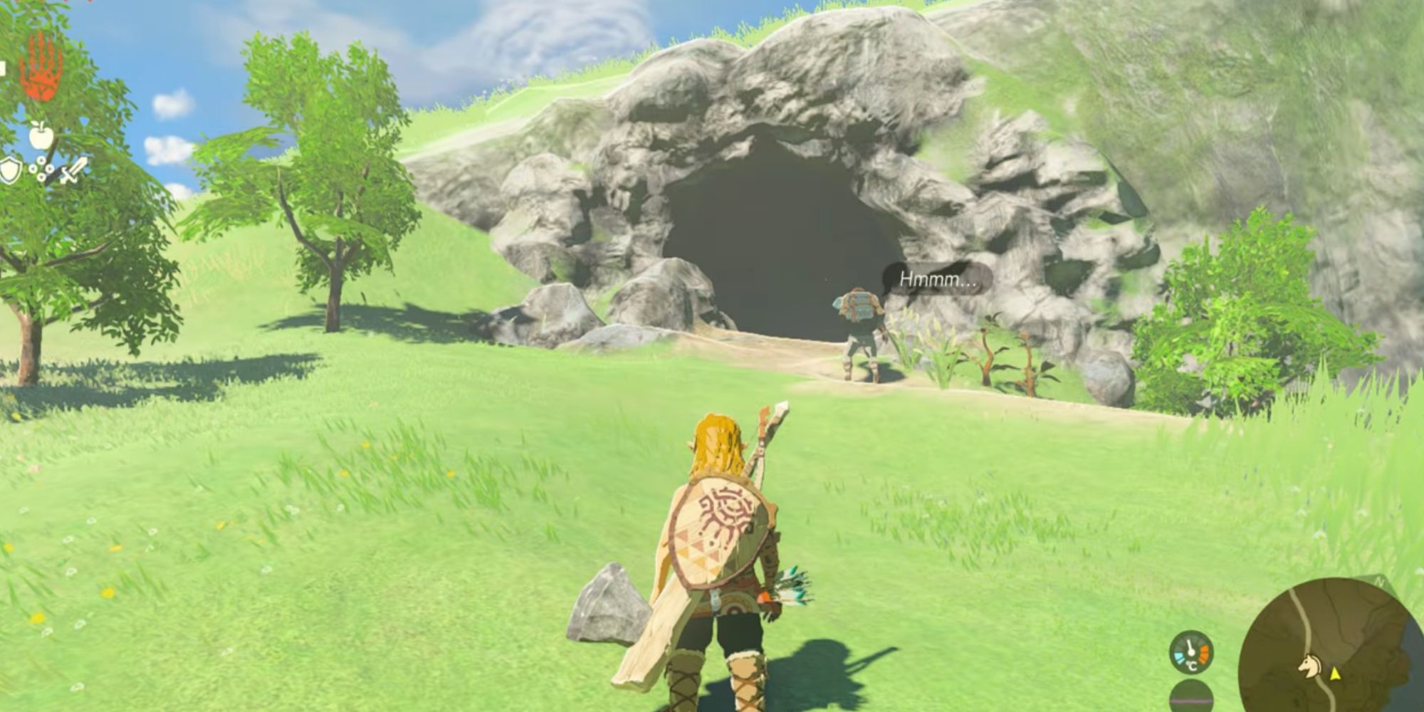 Image showing Link approaching a cave in The Legend of Zelda: Tears of the Kingdom..