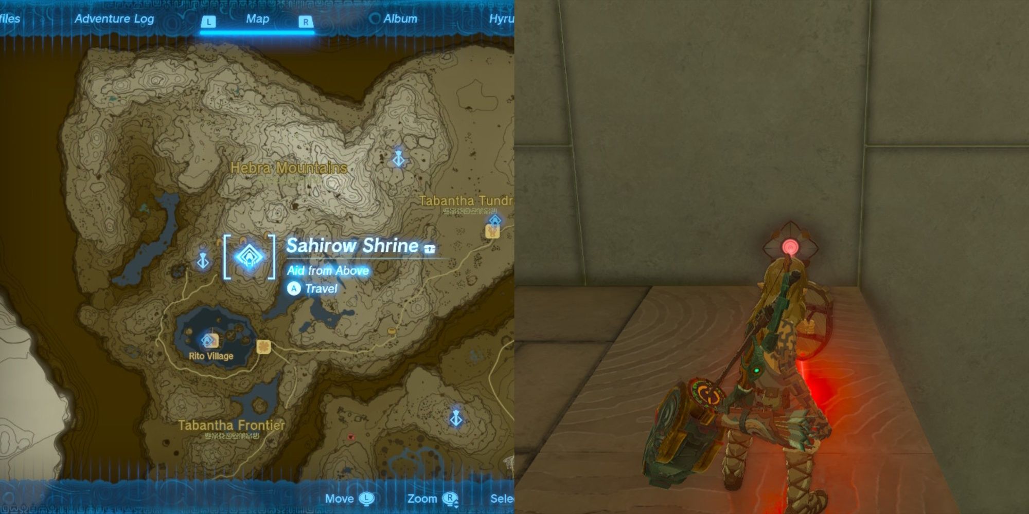 Sahirow Shrine Laser Puzzle And Map Location in The Legend of Zelda Tears of the Kingdom.