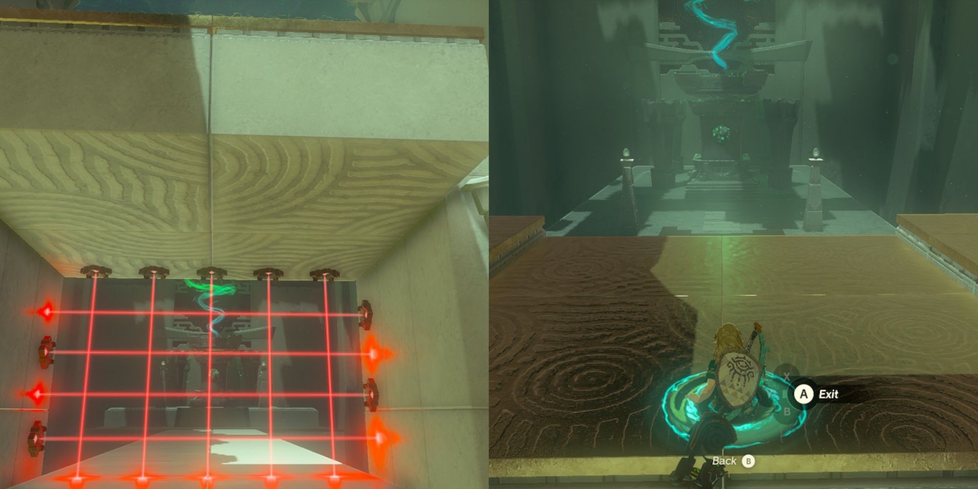 Link Uses Ascend On Final Laser Puzzle in The Legend of Zelda Tears of the Kingdom.